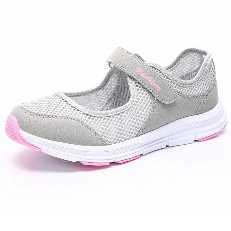 Women's Breathable Walking Shoes Ladies Fashion Mary Jane Sneakers Adjustable Working Nurse Shoes Lightweight Flats Roll