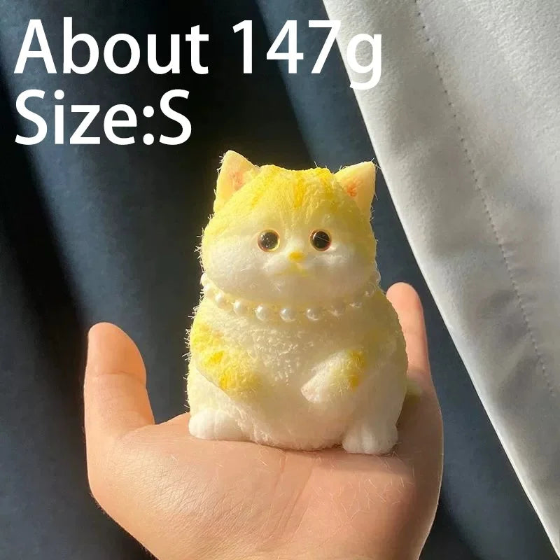 Cute Kawaii Cat Squishy Soft Silicone Stress Relief Squeeze Toy Anxiety Relief Desk Buddy Gift for Kids Adults Desk Decor Gift