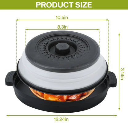 Microwave Food Splatter Cover Foldable Multifunction Splash Collapsible Guard Kitchen Gadget Colander for Meal Steaming Tray