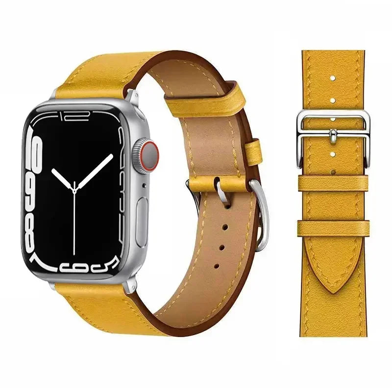 Leather Watch Straps For Apple Watch Band 46mm 44mm 49mm 45mm 42mm 40mm 41mm Bracelet Iwatch Series 11-10-9-8-7-6-5 Se-Ultra 2/3