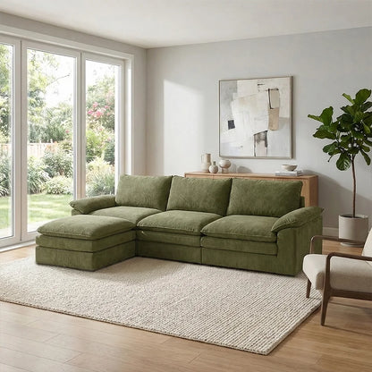 Modern Cloud Modular Sofa Set, Soft Thick Memory Foam, Frameless Couch with Pillows, Easy Assembly for Living Room Bedroom