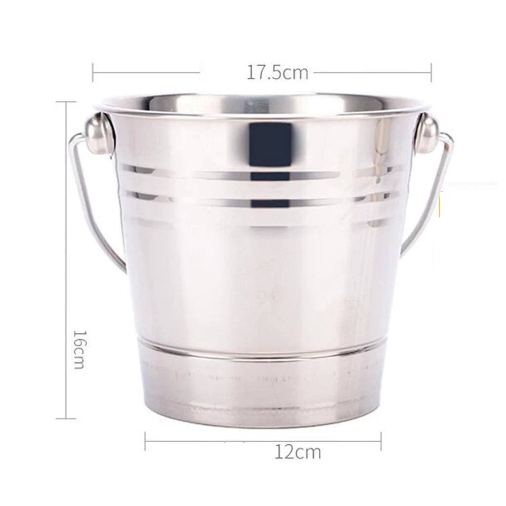 Stainless Steel Ice Bucket Champagne Wine Beer Cooler with Handle for Home Kitchen Party Bar Portable 1.5L/2L/2.5L /2.8L