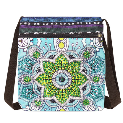 1pc/Set DIY Mandalas Diamond Art Purses Canvas Zipper Handbag with Strap Mandalas Diamond Painting Crossbody Bag for Adults