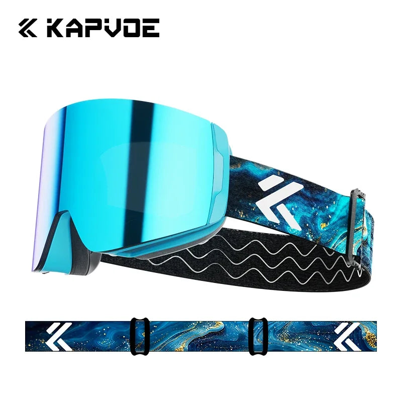 Kapvoe Snow Goggles Ski Snowboarding Skiing Sunglasses for Women Men Anti-Fog Lens UV400 Photochromic Glasses Motorcycle Glasses
