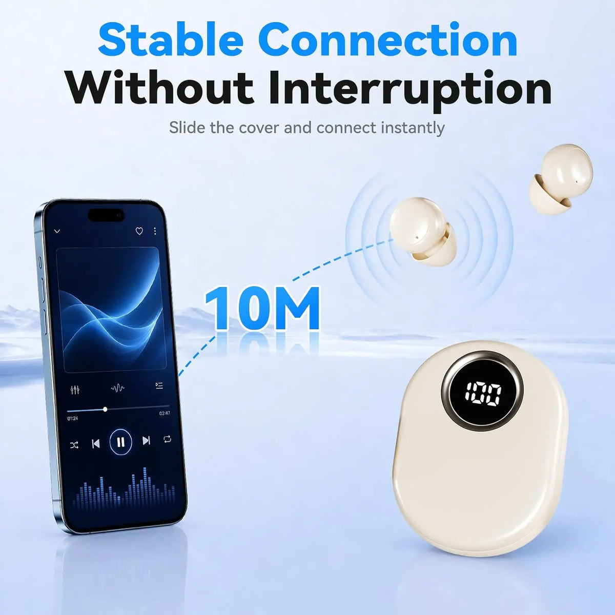 INSONIXN SK55 Mini Invisible Wireless Bluetooth Earbuds For Small Ears Sleep Music School Supply