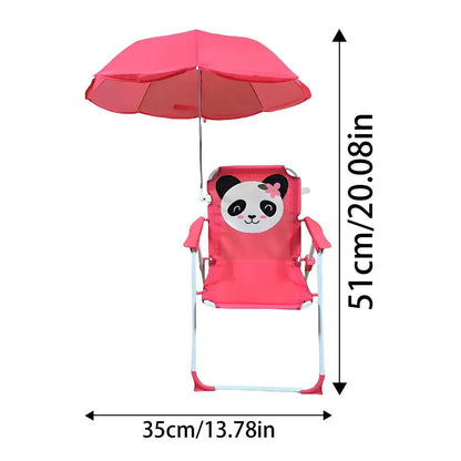 Baby Beach Chair With Umbrella Folding Sand Seat Sandproof Windproof Lightweight Portable Kids Chair For Vacation Backyard