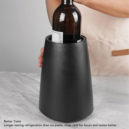 1PC Frosted Plastic Insulated Bucket Quick Cooling Wine Chiller Bottle Champagne Chiller Dry Clean Gel Pack Portable for Party