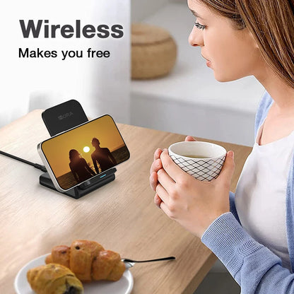 1HORA Wireless Charging Stand 15W Fast Charging Overload Protection 60° Angle Upright For Motorola and Sony Samsung iPhone