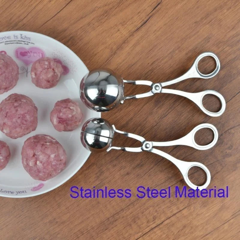 Stainless Steel Meatball Shaper | Scissor-Style Round Mold | Meatball & Rice Ball Preparation