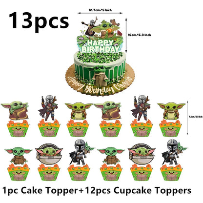 Green Yodaed Latex Balloons Hero Master Robot Foil Ballons Happy Birthday Party Banner Tableware Cake Topper Decoration Kid Toy