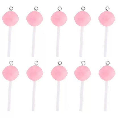 10pcs Cute Lollipops Pretend Play Food Pendants Crafts DIY Handmade Jewelry for Earring Necklace Keychain