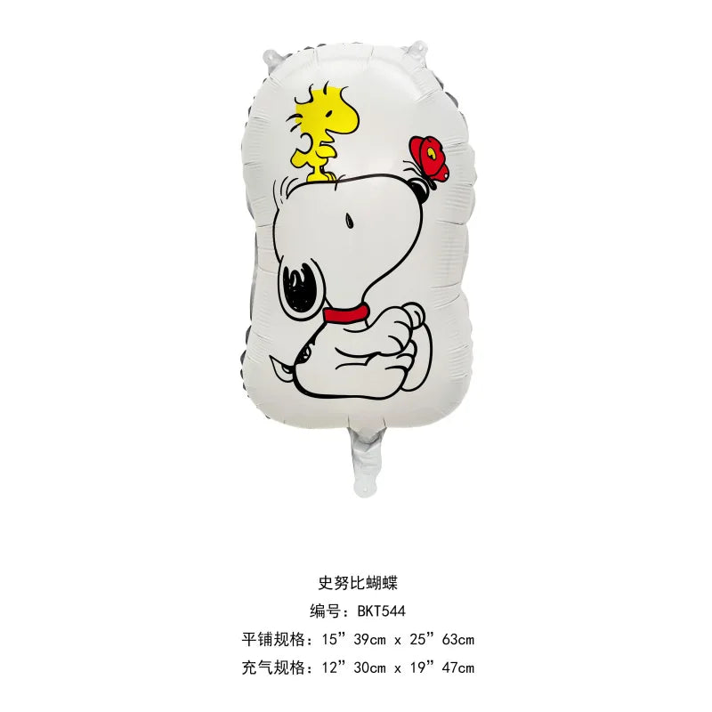 Happy Birthday Party Decorations Dog Banner Flag Foil Latex Balloons White Anime Supplies Baby Boy Girl Kids Cute Toy Gifts