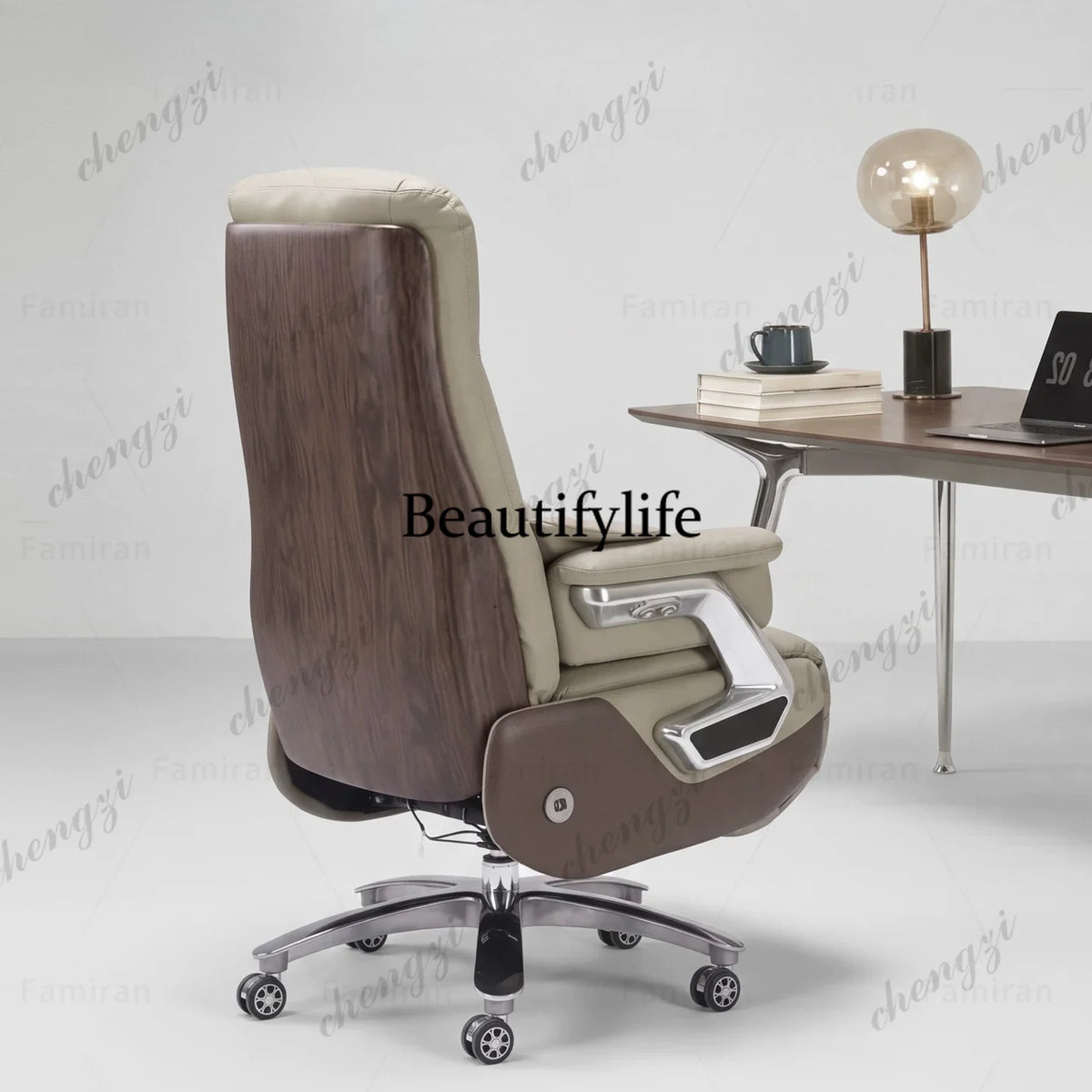 First layer cowhide electric boss chair ergonomic office chair waist support with pedal computer chair