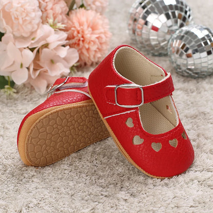 Breathable Newborn Baby Shoes Baby Boy Girl Shoes Girl Classic Bowknot Rubber Sole Anti-slip PU  Toddler Shoes First Walker