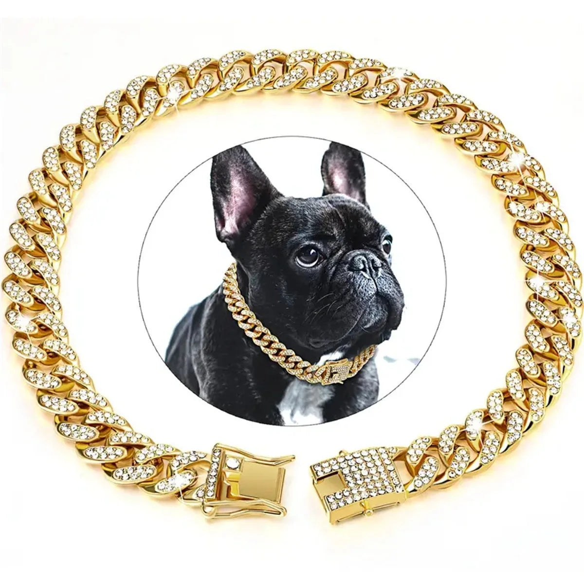 Dog Chain Collar Luxury Gold Pet Metal Chain Collar For Small Medium Large Dogs Cats Pet Jewelry Necklace Accessorie