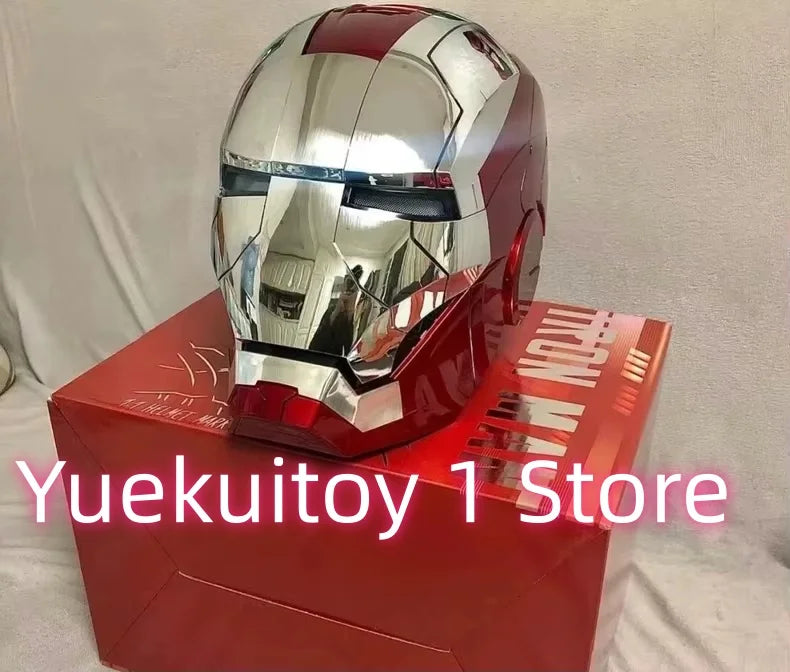 Newly Upgraded Iron Man Helmet Mk5 Mk50 Mk17 Wearable Voice Controlled Opening And Closing Classic Collectible Ornaments Gifts
