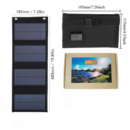 Backpack Pocket Carry Portable Foldable Waterproof Solar Charger 25W 100W Dual USB Travel Emergency Gear For Smartphone Tablet