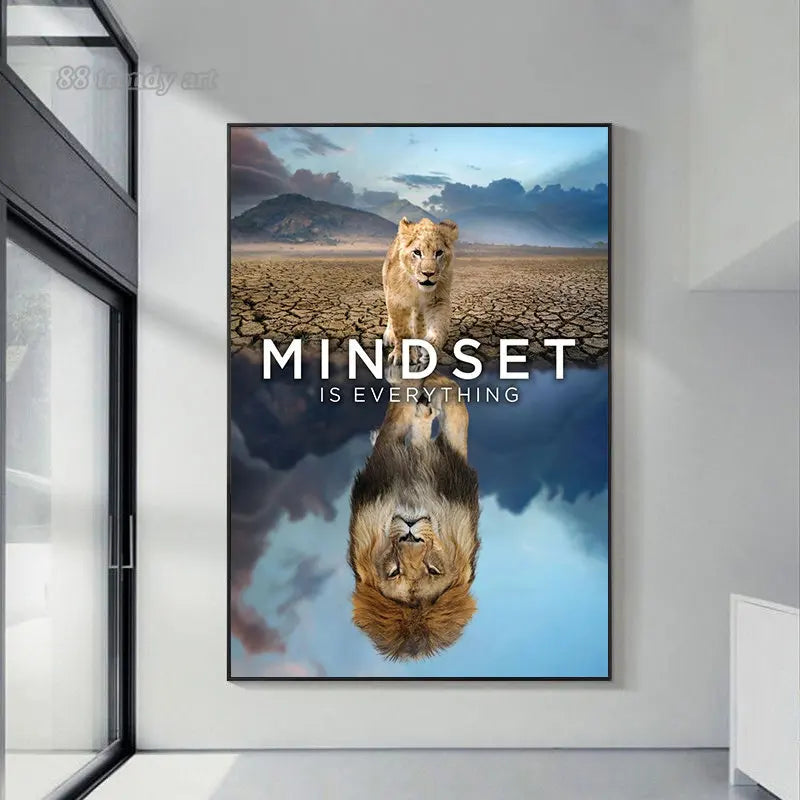 Animals Motivational Posters Eagle Wolf Lion Tiger Motivation Art Canvas Paitning Success Mindset Inspirational Wall Art Decor