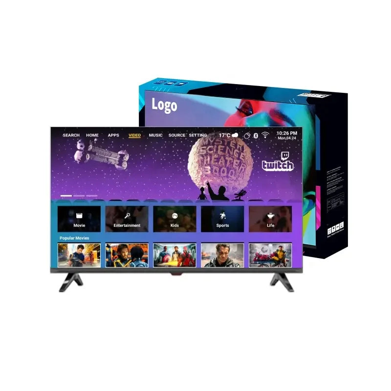 Accept Custom 4K Android Flat Screen Led Tv Smart 32 40 50 55 65 75 85 43 Inch Smart Tv Screens Televisions Smart Tvs