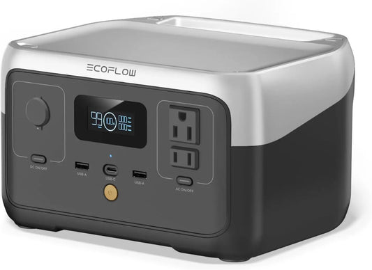Portable Power Station RIVER 2, 256Wh 300W 1 Hr Fast Charging, LFP Battery,Up to 600W Solar Generator for Outdoor Camping/RVs