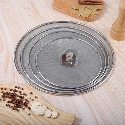 Dia. 25/29/33cm Stainless Steel Splatter Screen Mesh Pot Lid Cover Silver Oil Frying Pan Lid Cooking Tools Kitchen Gadgets