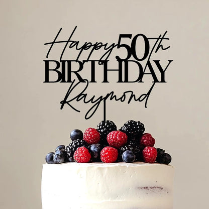 Personalized Birthday Cake Topper Happy Birthday Cake Topper 18th Birthday Cake Topper 50th Birthday Cake Topper