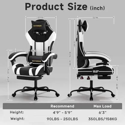 （Local US Inventory）Ergonomic Gaming Chair,A tile 3-in-1 Video Game Chair for Work, Study, and Gaming,Features an Adjustable Bac