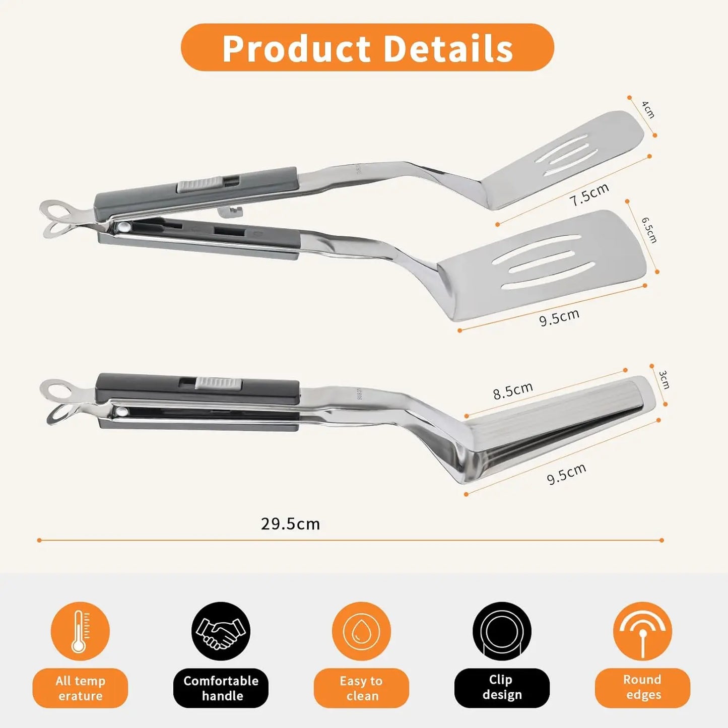Stainless Steel Steak Clip Egg Flipper Spatula Barbecue Meat Clamp Flipping Bread Steak Fish Clip Spatula Kitchen Cooking Tongs