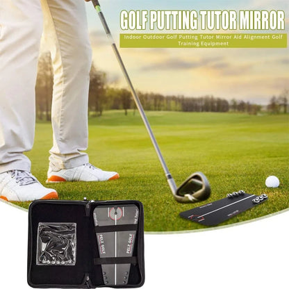 Golf Putting Tutor Mirror Training Aid Align Training Tool Indoor Outdoor Golf Simulator Putting Alignment Swing Trainer