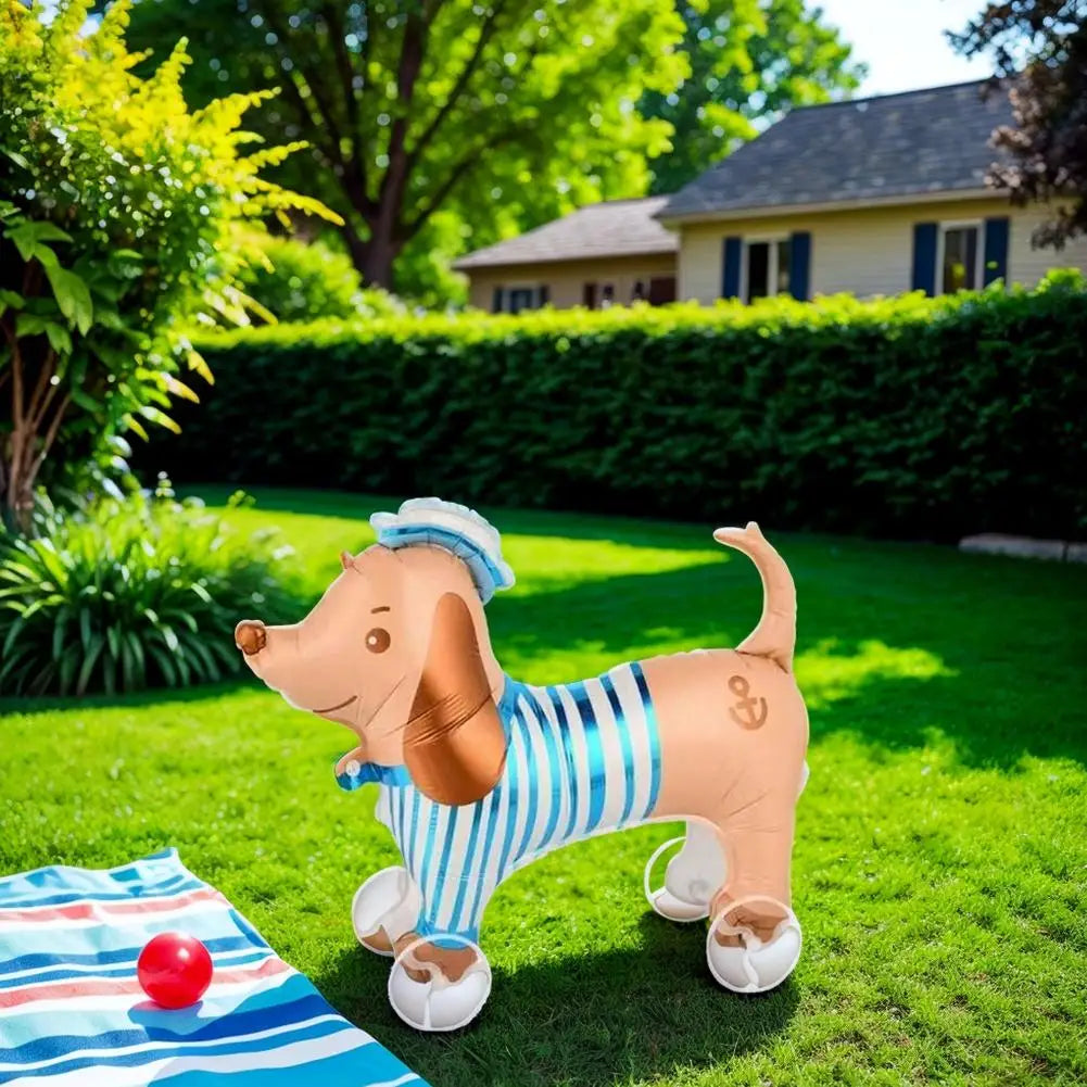 4D Dinosaur Dog Cat Standing Foil Balloons Animals Walking Balloon With Wheel for Kids Birthday Party Decoration Baby Showe R0H6