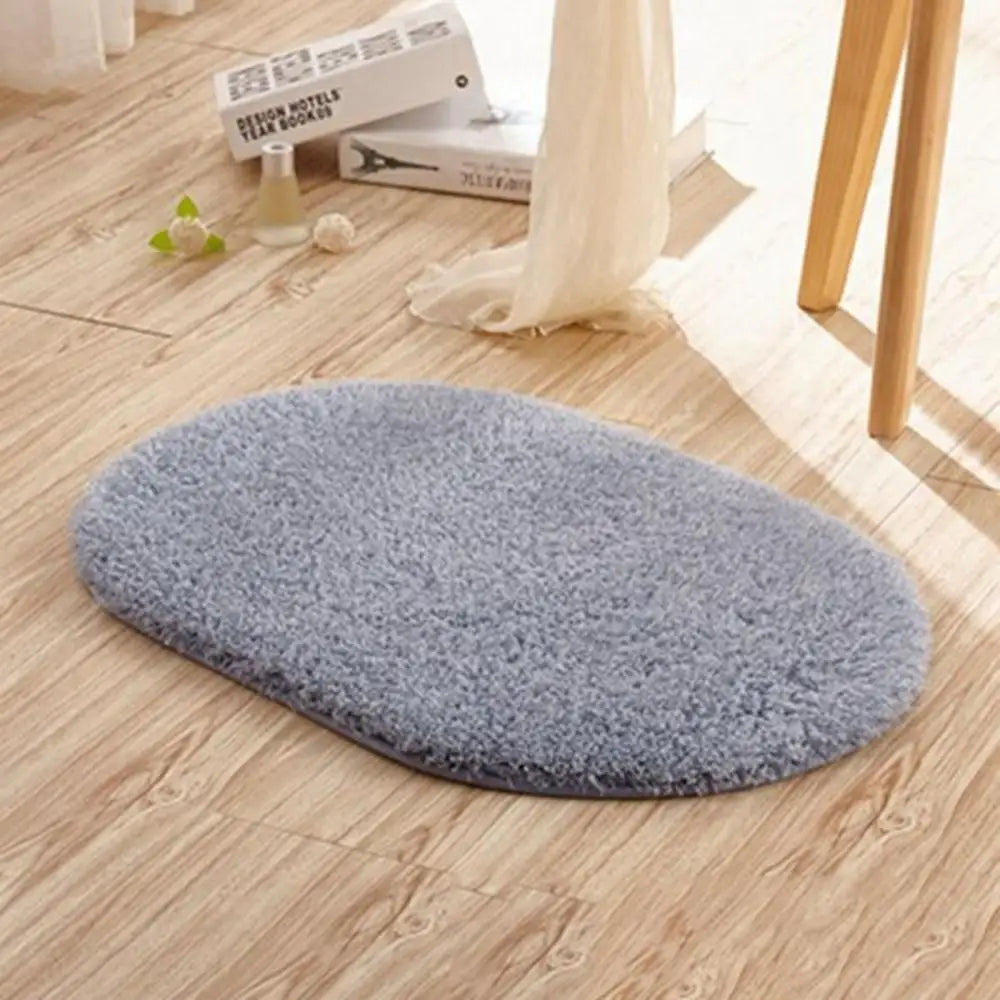 Non Slip Oval For Shower Room Toilet Bathtub Shaggy Water Absorption Bathroom Rugs Doormat Floor Carpet Bath Mat