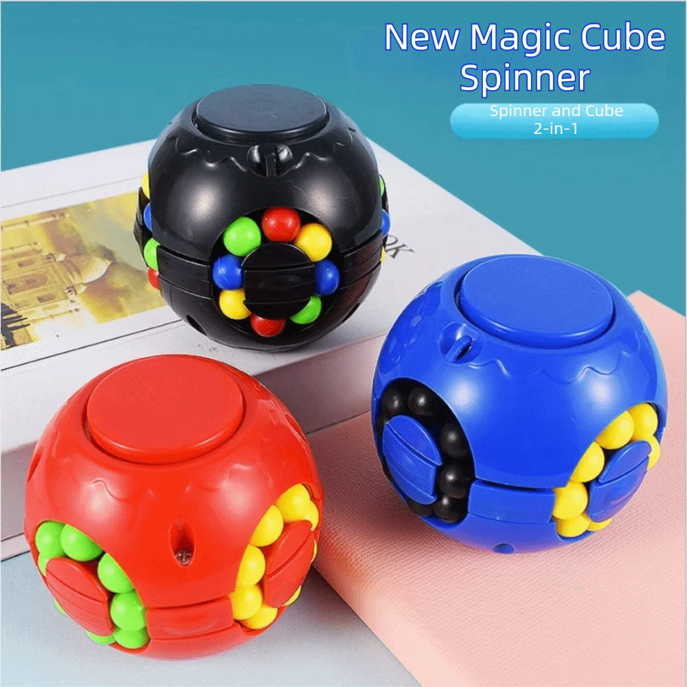 Creative Plastics Magic Bean Cube Spinner Finger Gyro Rotating Ball Finger Spinner Gyro 3D Rotating Ball