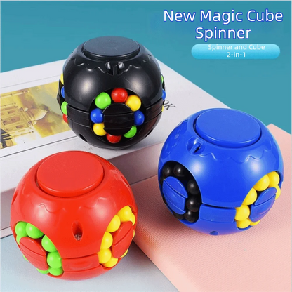 Creative Plastics Magic Bean Cube Spinner Finger Gyro Rotating Ball Finger Spinner Gyro 3D Rotating Ball