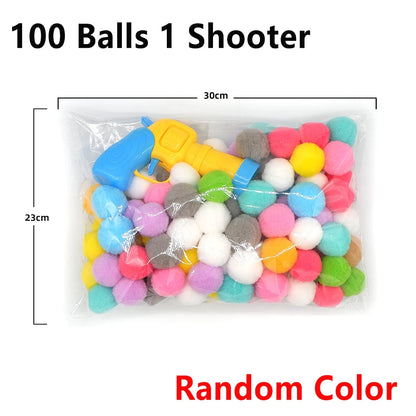 10-100pcs Cat Plush Ball Shooting Gun Funny Cat Toys Interactive Launch Training Toy for Pet Kitten Creative Mini