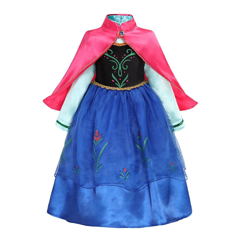 Elsa Anna Kid Princess Girls Dress Rapunzal  Kids Cosplay Halloween Vestidos Children Costume Birthday Party Dress