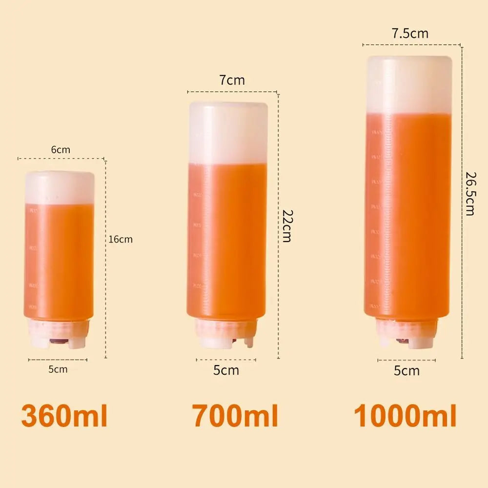New 360/700/1000ml Squeeze Sauce Bottle Plastic Large Capacity Tomato Catchup Dispenser Ketchup Picnic Cooker