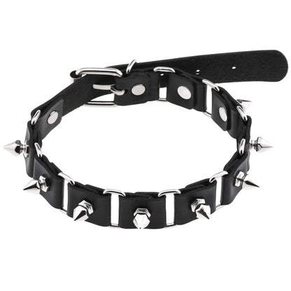 DIEZI Vintage Sweet Cool Hip Hop Rivet Choker Necklace Harajuku Gothic Club Black PU Leather Collar Torques Necklace Jewelry