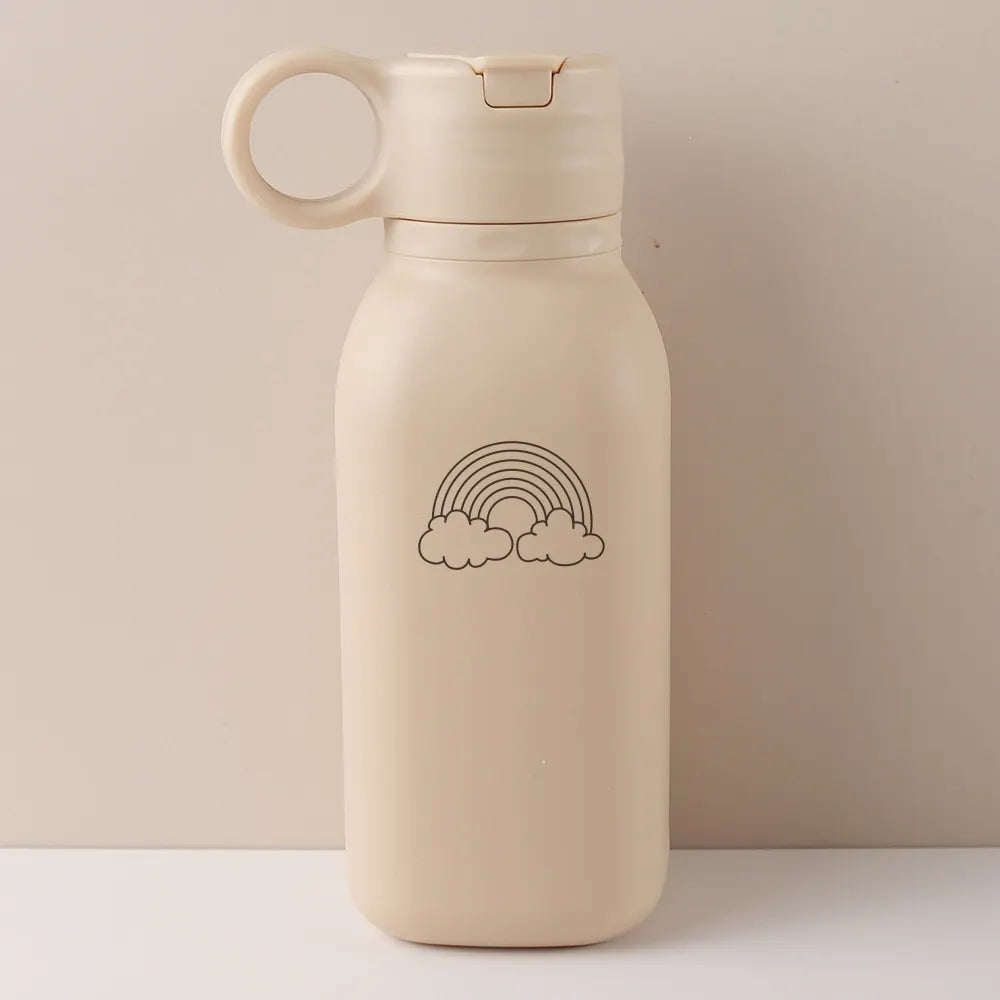 450ml Custom Name Silicone Straw Cup, Personalized Cartoon Pattern