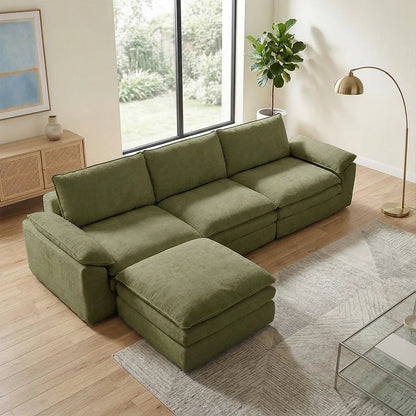 Modern Cloud Modular Sofa Set, Soft Thick Memory Foam, Frameless Couch with Pillows, Easy Assembly for Living Room Bedroom