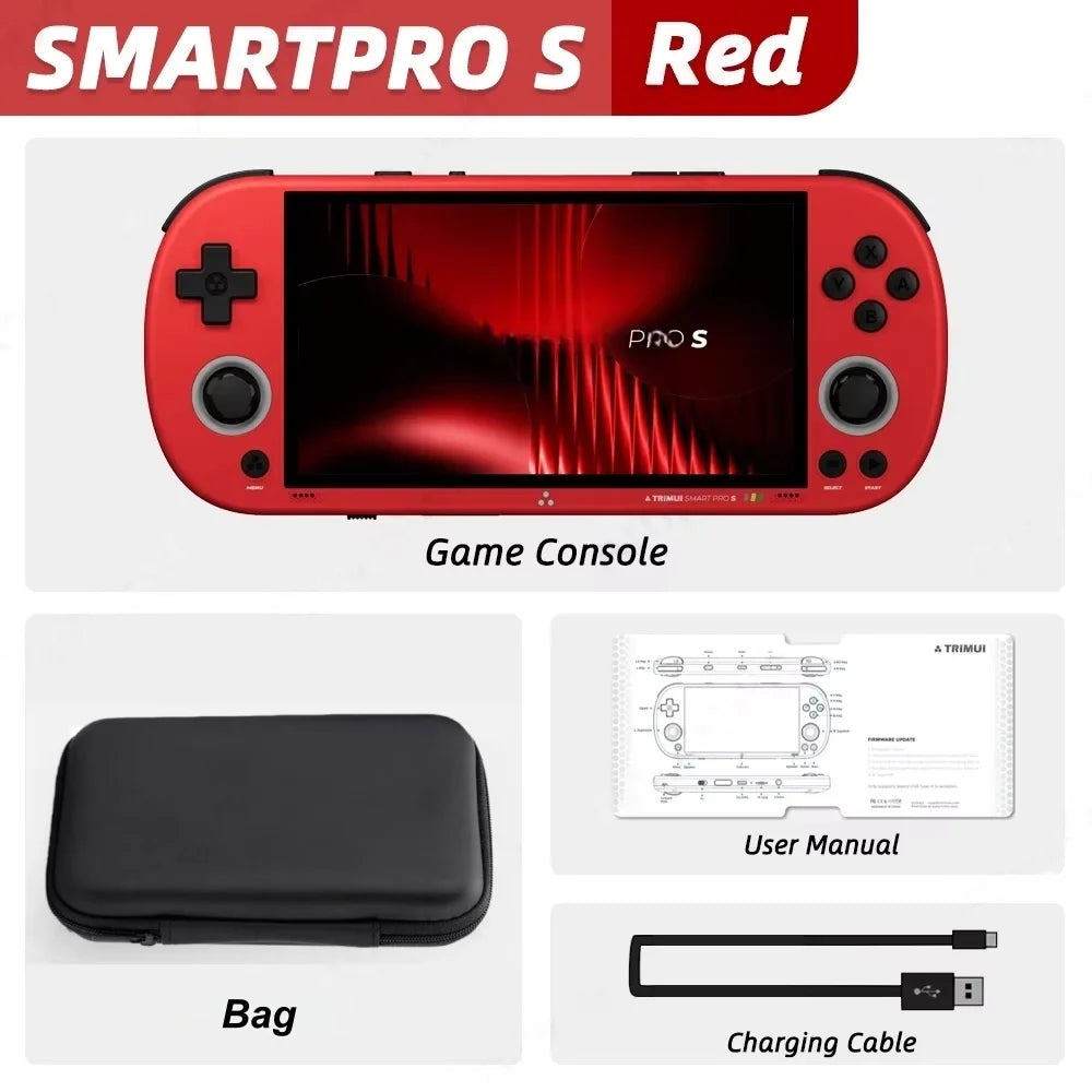 Trimui Smart Pro S Handheld Game Console 4.96'' IPS Screen Linux System Joystick RGB Lighting Retro Video Game Smartpros Gifts