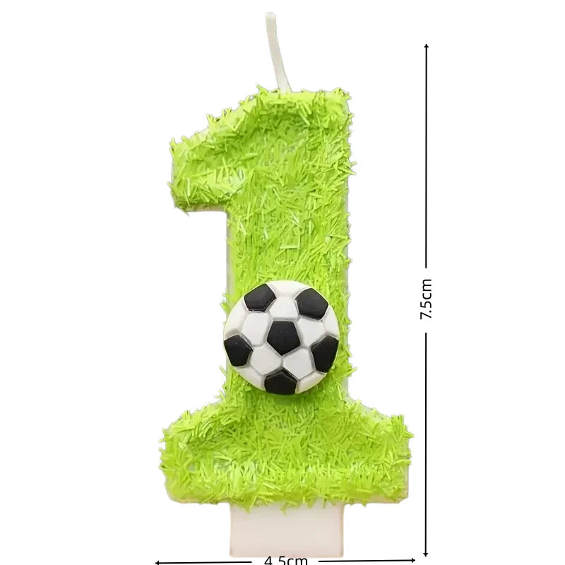 New 0-9 Number Birthday Candles Original Green Silk Football Birthday Cake Digital Party Anniversary Candle