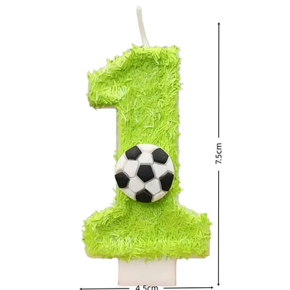 New 0-9 Number Birthday Candles Original Green Silk Football Birthday Cake Digital Party Anniversary Candle