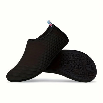 Unisex Hard Sole Striped Water Shoes | Quick-Dry Barefoot Beach & Swim Shoes for Hiking, Wading, Yoga, Fitness, Surfing, Diving