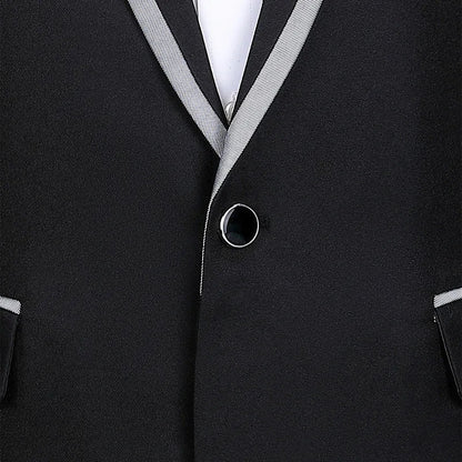 (Jacket+Pants) Men Fashion Wedding Banquet Party Flower Suits Singer Pianist Stage Performance Splicing Dress Blazer and Trouser