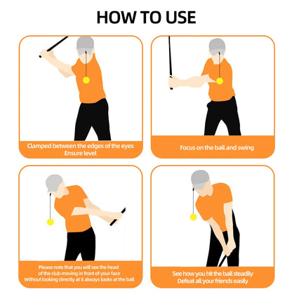 Golf Head Stability Training Tool Portable Retractable Head Posture Correction Practice Golf Training Accessories Drop Shipping