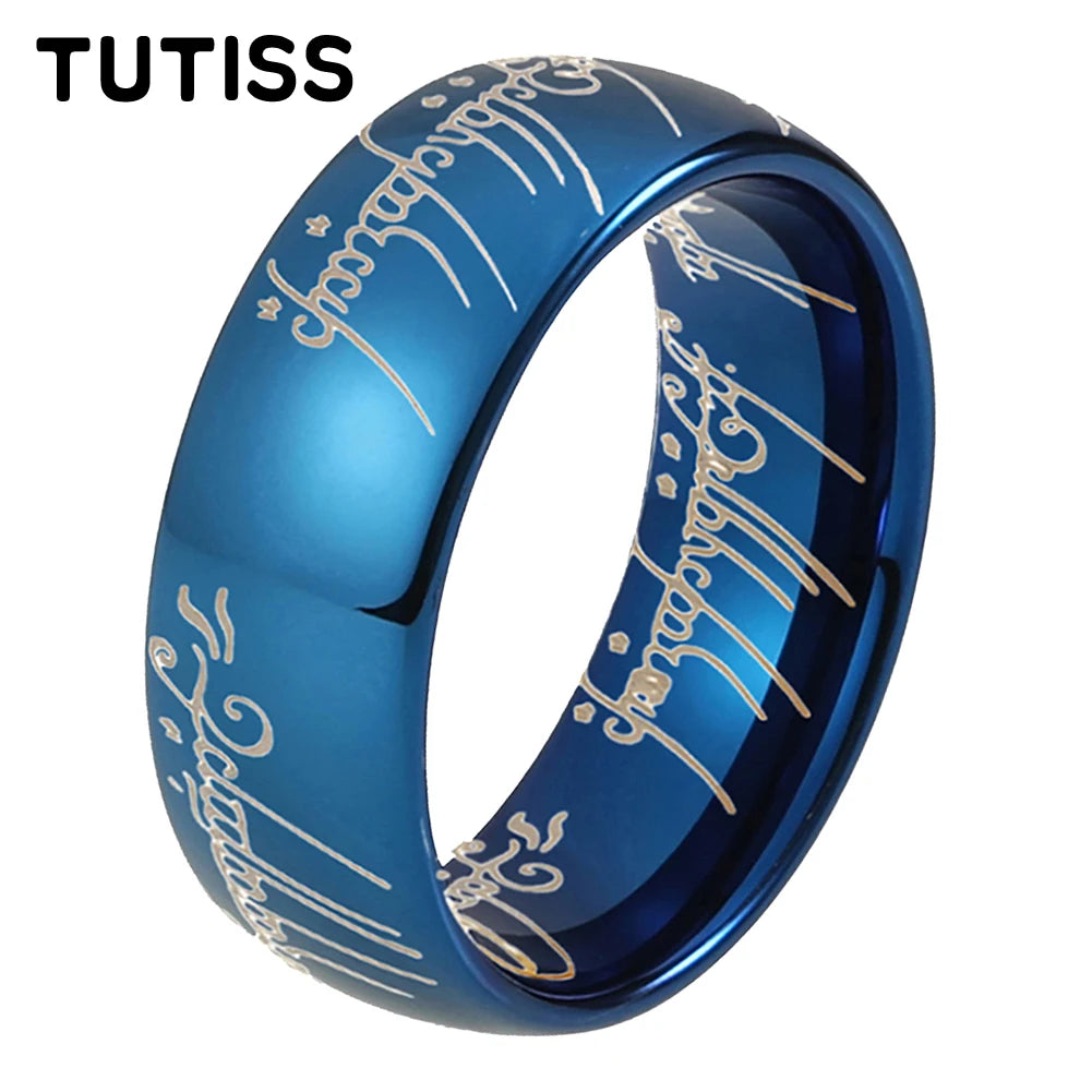 TUTISS 6/8mm Men Women Popular Engraving Ring Tungsten Wedding Band Domed Polished Stocks On Hand