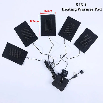 USB Clothes Heater Pad With 3 Gear Adjustable Temperature Electric Heating Sheet Heating Warmer Pad For Vest Jacket