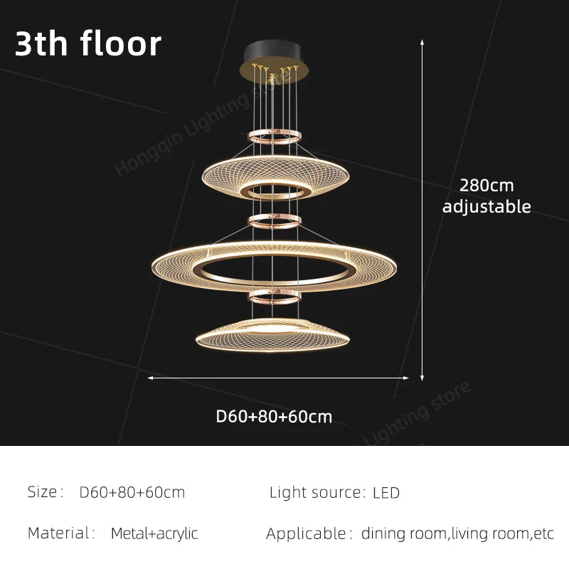 Living Room Pendant Light Duplex Staircase Pendant Light Villa for Dining Table Hanging Lamp Living Room Chandelier