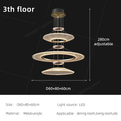 Living Room Pendant Light Duplex Staircase Pendant Light Villa for Dining Table Hanging Lamp Living Room Chandelier