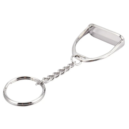 1Pcs Simple Elegant Design Western Stirrup Keychain Key Ring Hanger Tool For Men Women Bag Decoration Equestrian Equine Horse Th